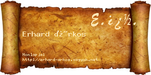 Erhard Árkos névjegykártya